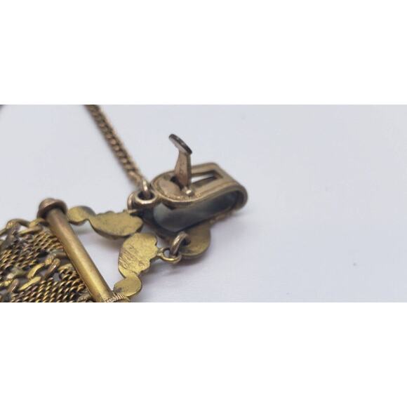 Antique Mesh WATCH FOB 1903 Art Nouveau 12 Kt Gold Plated & Wax Seal Engraveable main image 9